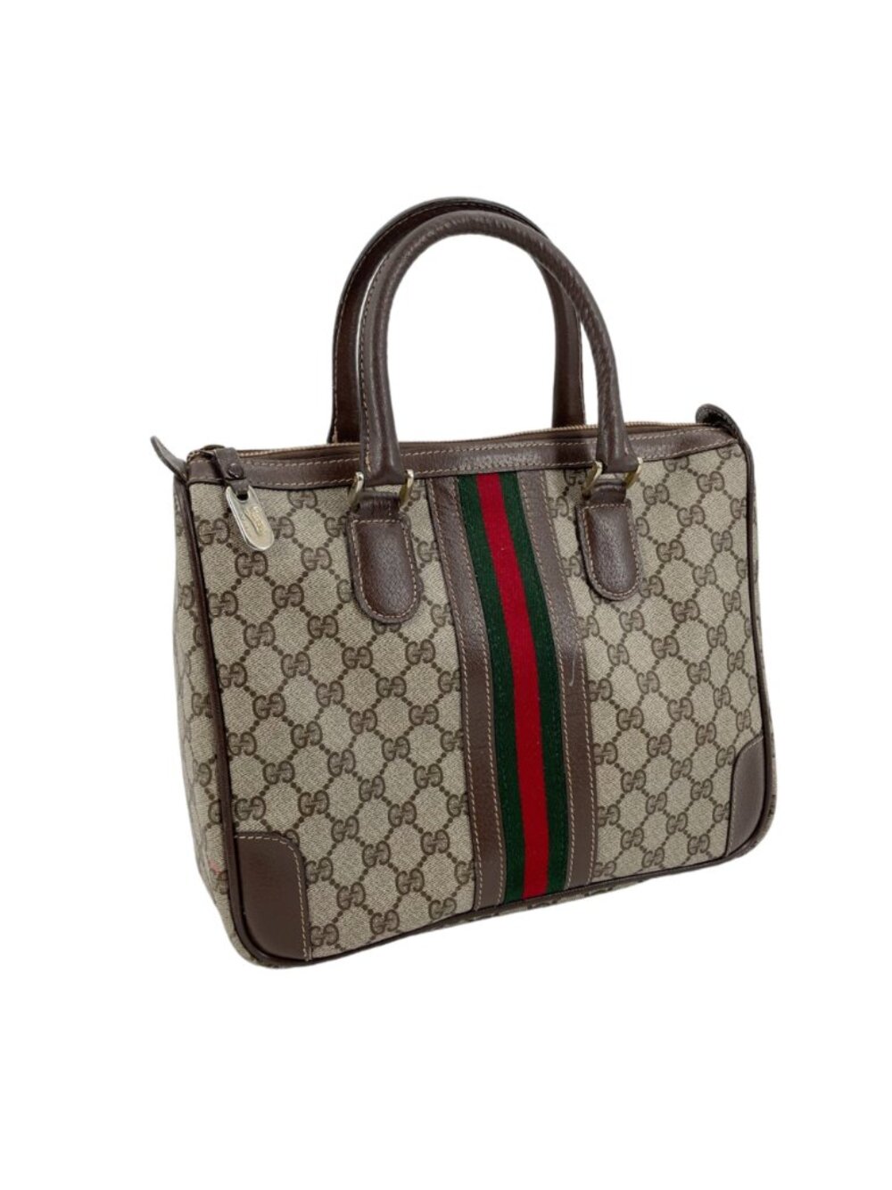 Gucci Ophidia Boston Leather Medium Top Handle Purse Bag Monogram Logo Luxury - Picture 4 of 16